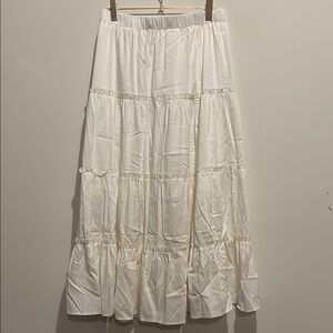 Commense Commense Cream Tiered Maxi Skirt size  XL